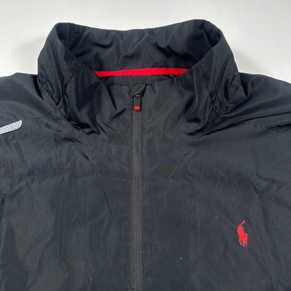 Polo Ralph Lauren Windbreaker Mens 4XB Full Zip Pony Logo Black Lightweight